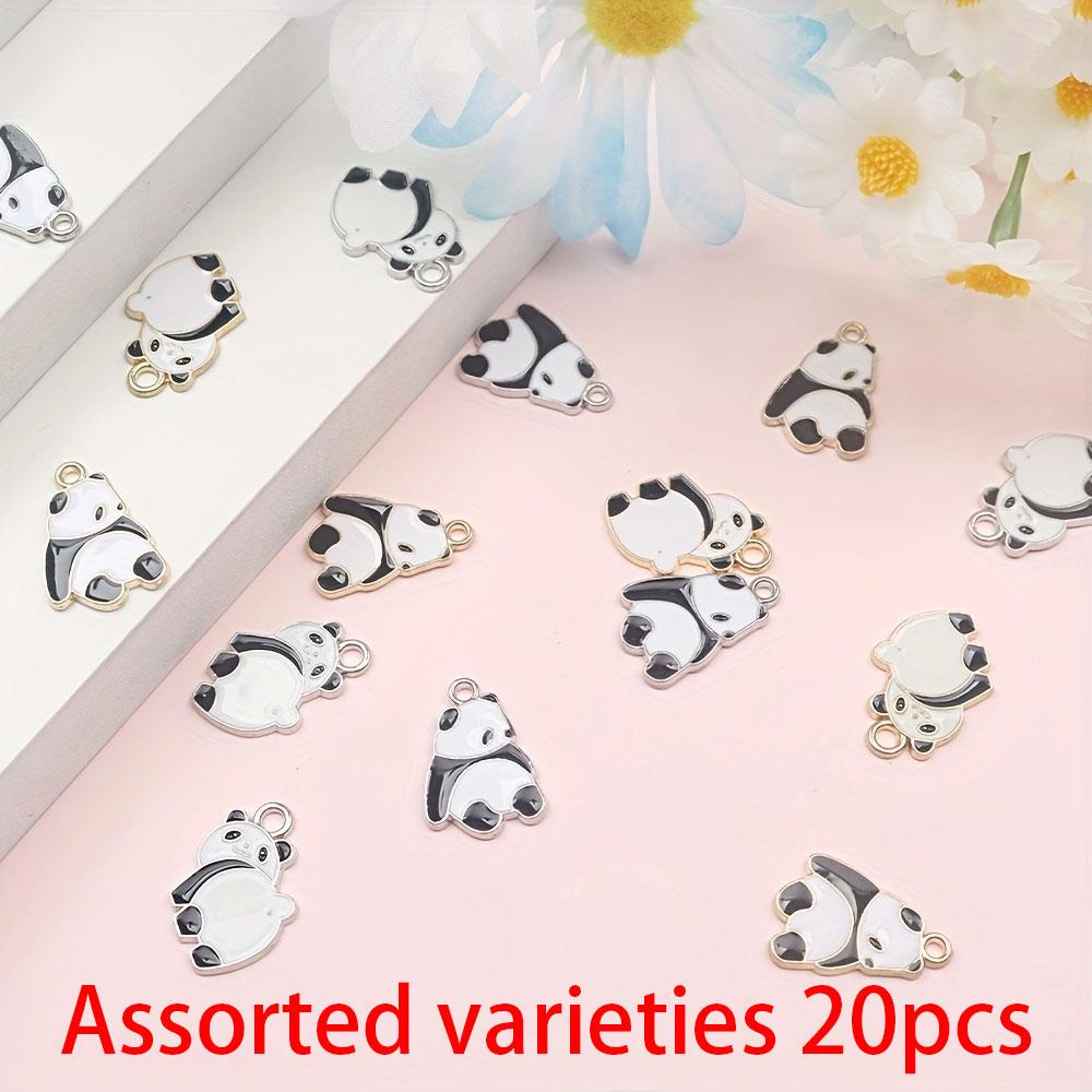 5/10/20 шт. черно-белого цвета, сидячая поза, лежачая поза, подвеска в виде гигантской панды, браслет, ожерелье, серьги, брелок, браслет на лодыжку