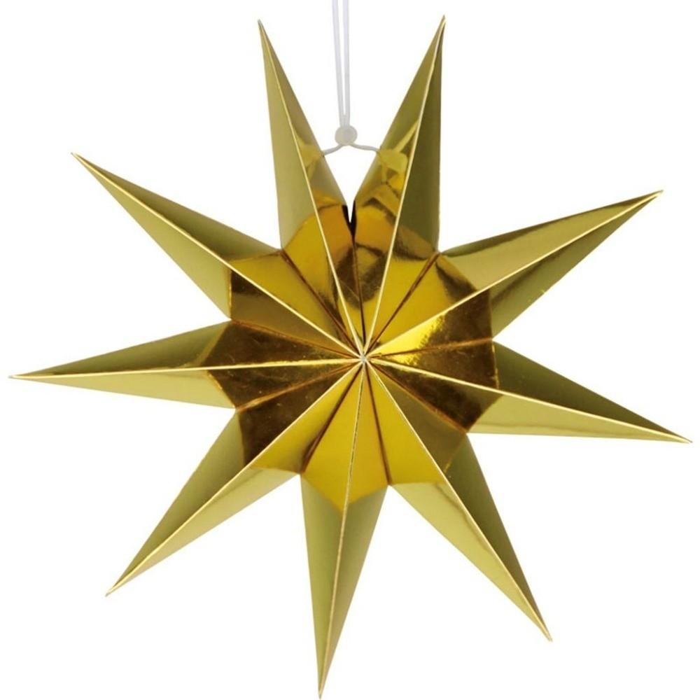 Nine Pointed Star Hanging Ornaments Hanging Paper Stars Paper Flower Crafts Party Decor