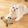 Машущая Птичка Игрушка для Кошек Интерактивная Кошачья Мята Чирикающая Птичка Игрушка Перезаряжаемая Активируемая Прикосновением Игрушка для Котят для Домашних Кошек Упражнения Прыжки Охота