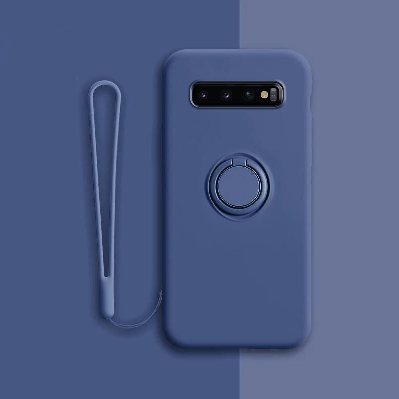 Мягкий силиконовый чехол для Samsung Galaxy S10 Plus S21 S20 FE Ultra S Note 20 9 10 S9 S8 S10E E Note20 Note9 крышка с кольцом-держателем и подставкой