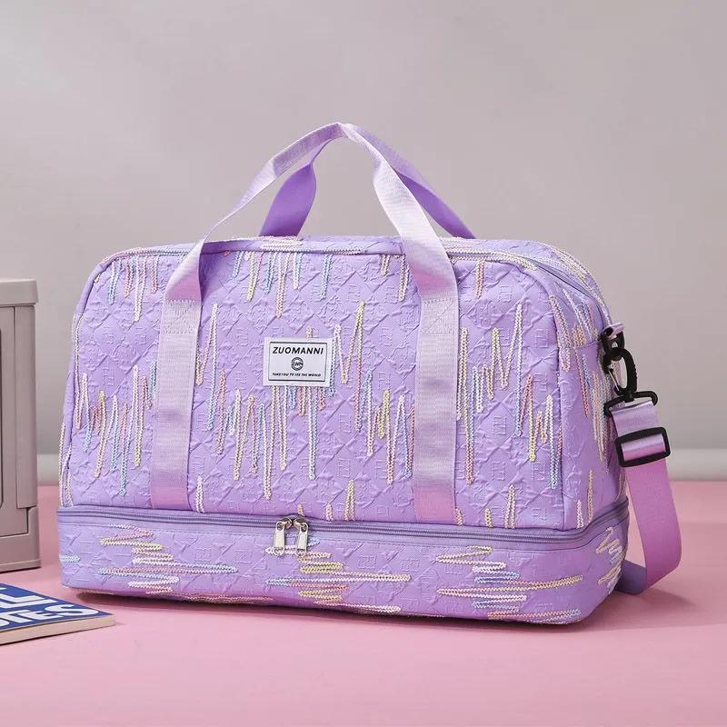 Большая вместительная сумка для фитнеса, дорожная сумка для хранения на короткие расстояния, спортивная сумка для йоги, многослойная дорожная сумка