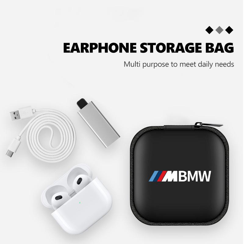 MUSE5 Car Portable EVA Storage Earphone Cable Case Bluetooth Bag For BMW M Performance Alpina M3 M5 M6 X1 X3 X4 X5 G20