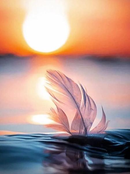 5D DIY алмазная живопись закат набор для вышивки крестом Алмазная вышивка перо мозаика пейзаж распродажа картина стразы искусство