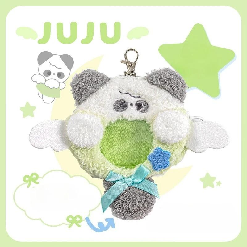 Plush Squeaky Badge Clip Holder with Keychain Cute Cartoon Animal Badge Pin Display Cover Case for Ita Bag Protection Pin Gift