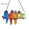 Stained Glass Window Hanging Suncatcher Vivid Color Easy To Hang Hand-Painted Bird Window Hangings