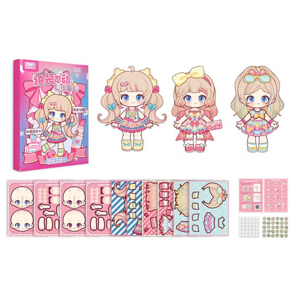 Мультяшный набор для переодевания своими руками, 3D-дизайн, 3D-одевание, бумажные куклы, родитель-ребенок