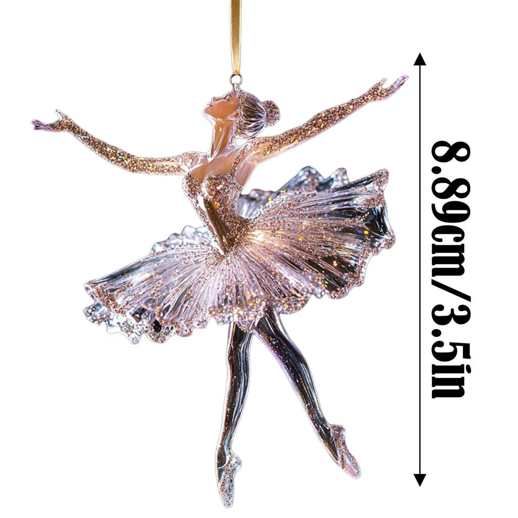 Sparkling Ballerina Christmas Ornament 2d/3d Acrylic Ballerina Dance Ornament 3.5 Cow Swinging Car Ornament