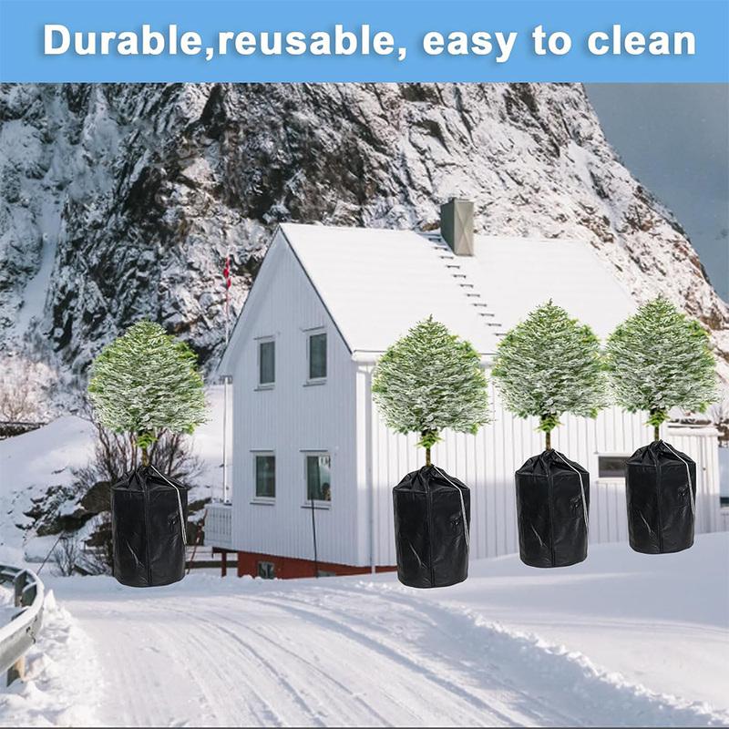1 шт. Зимний мешок для защиты растений со шнурком и молнией, дышащая нетканая ткань, защищает растения от мороза, 45 x 50 см
