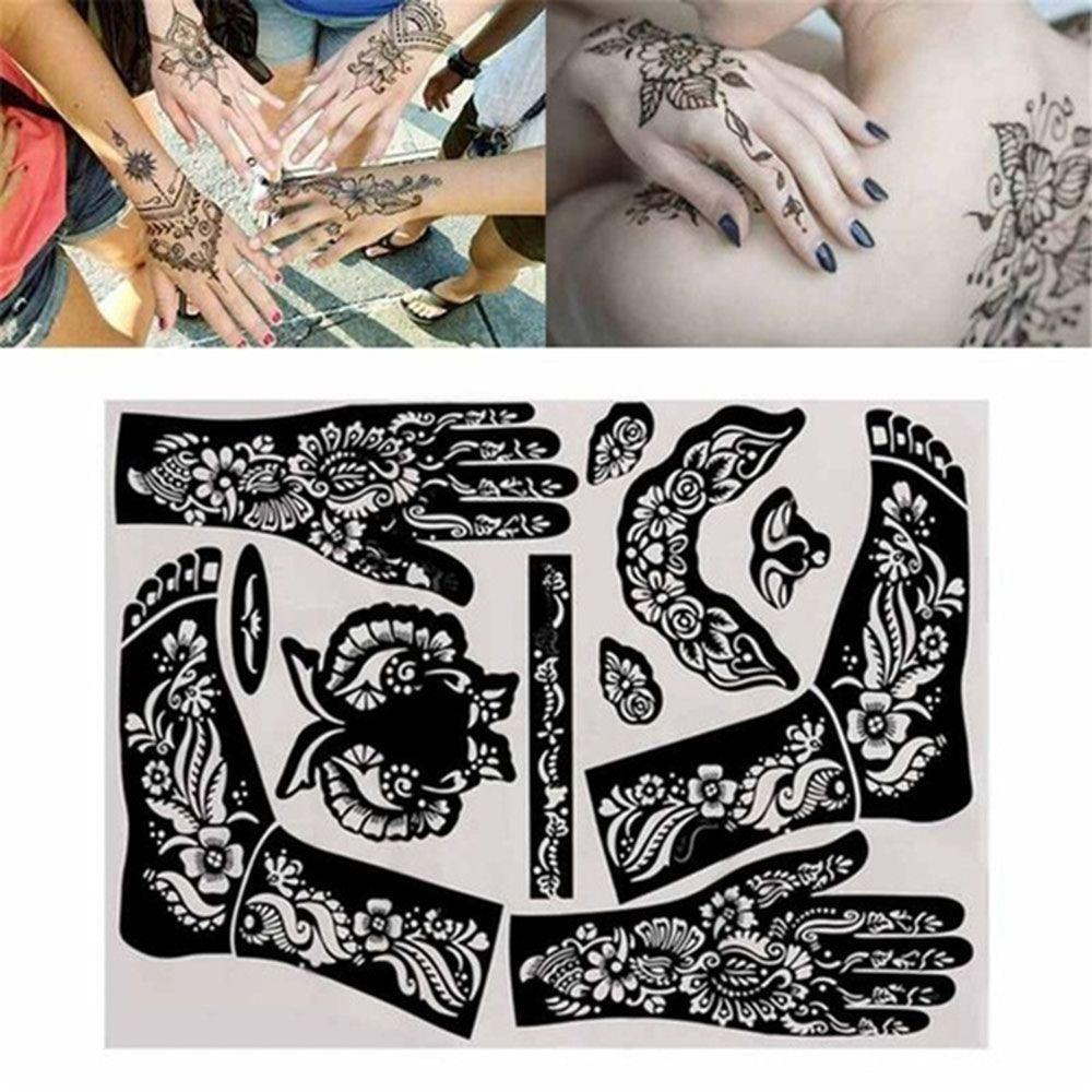 Tattoo Stencils India Body Art Tattoo Sticker Henna Template Hand Art Stickers Tattoo Temporary