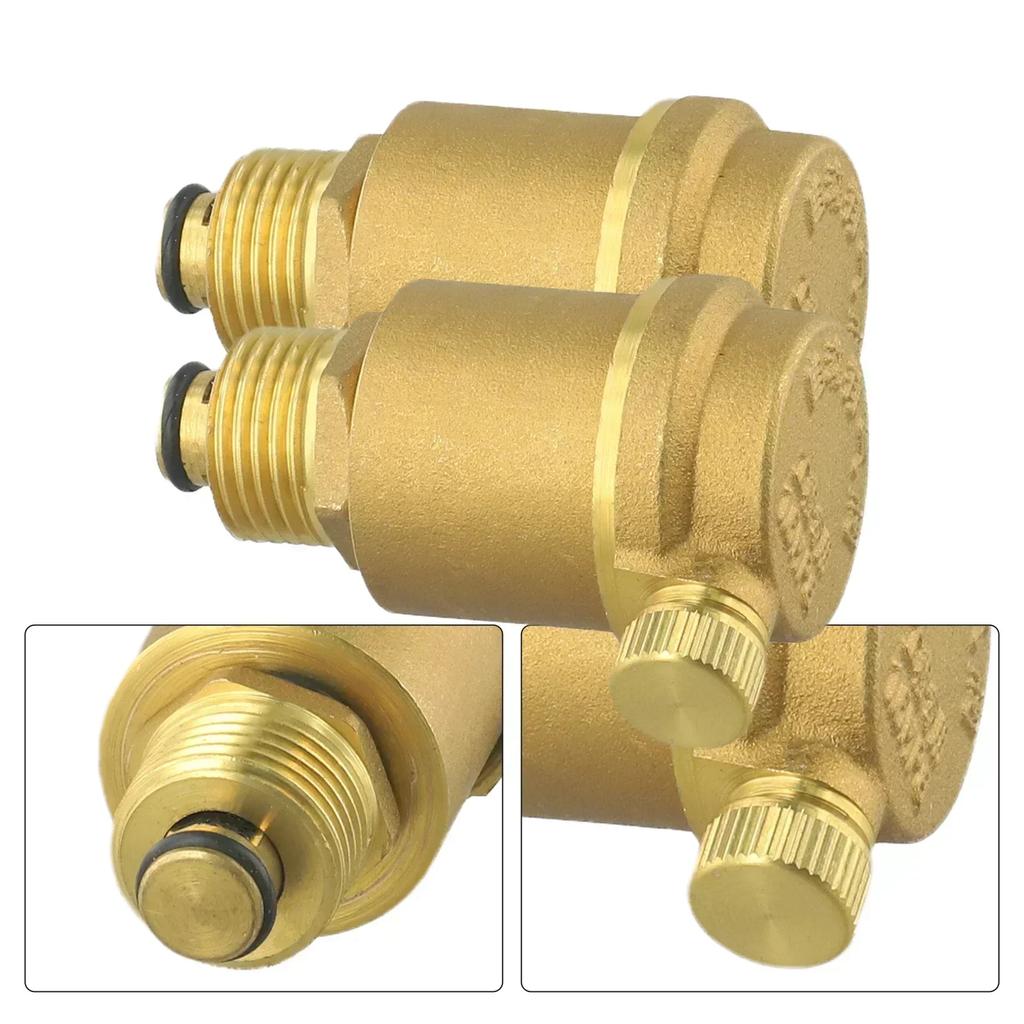 Brass Solar Water Heater Air Vent Valve, Automatic Pressure Release Hot & Cold Water Systems Low Pressure Vessels