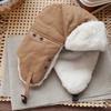 Thickened Winter Pilot Hat Solid Color Women Plush Hat Retro Ear Protective Hat  Cycling