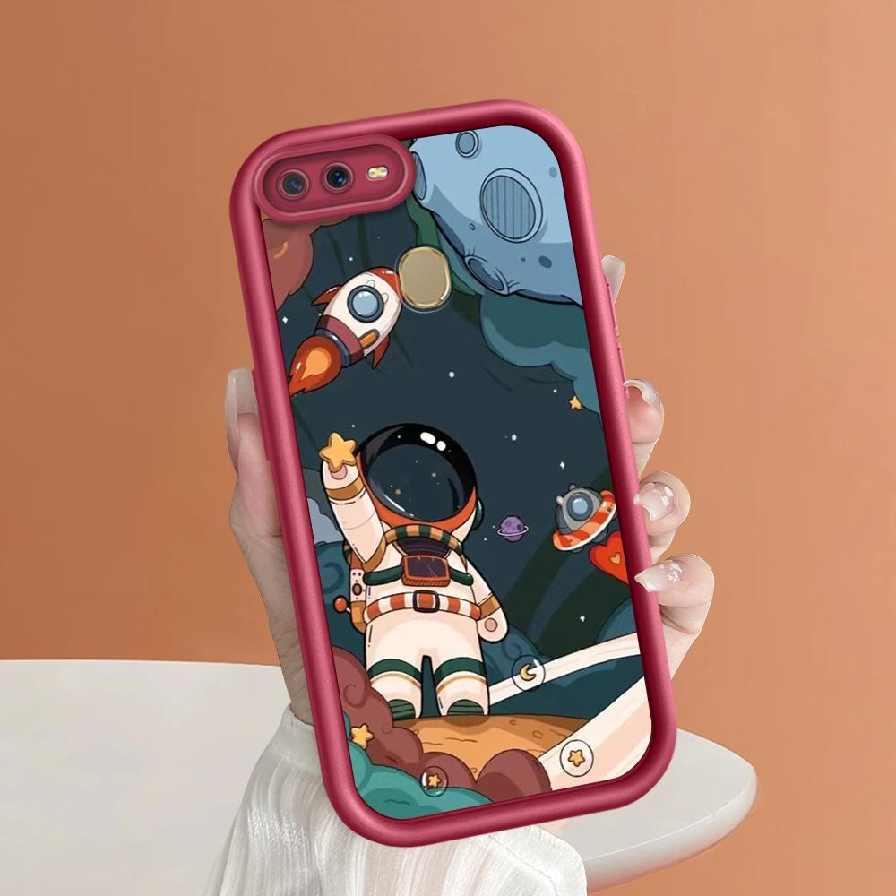 Мягкие силиконовые квадратные лестницы с мультяшным узором, полное покрытие, защита камеры, противоударный чехол для OPPO Reno Realme OnePlus