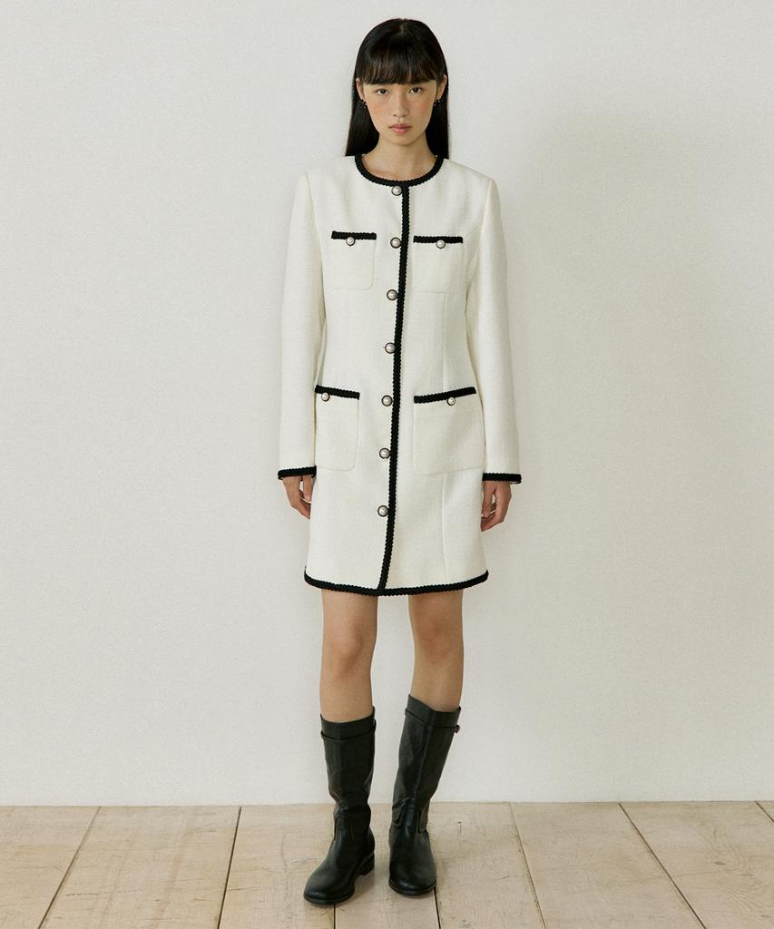 Lucirju Tweed Jacket One-Piece (Ivory)