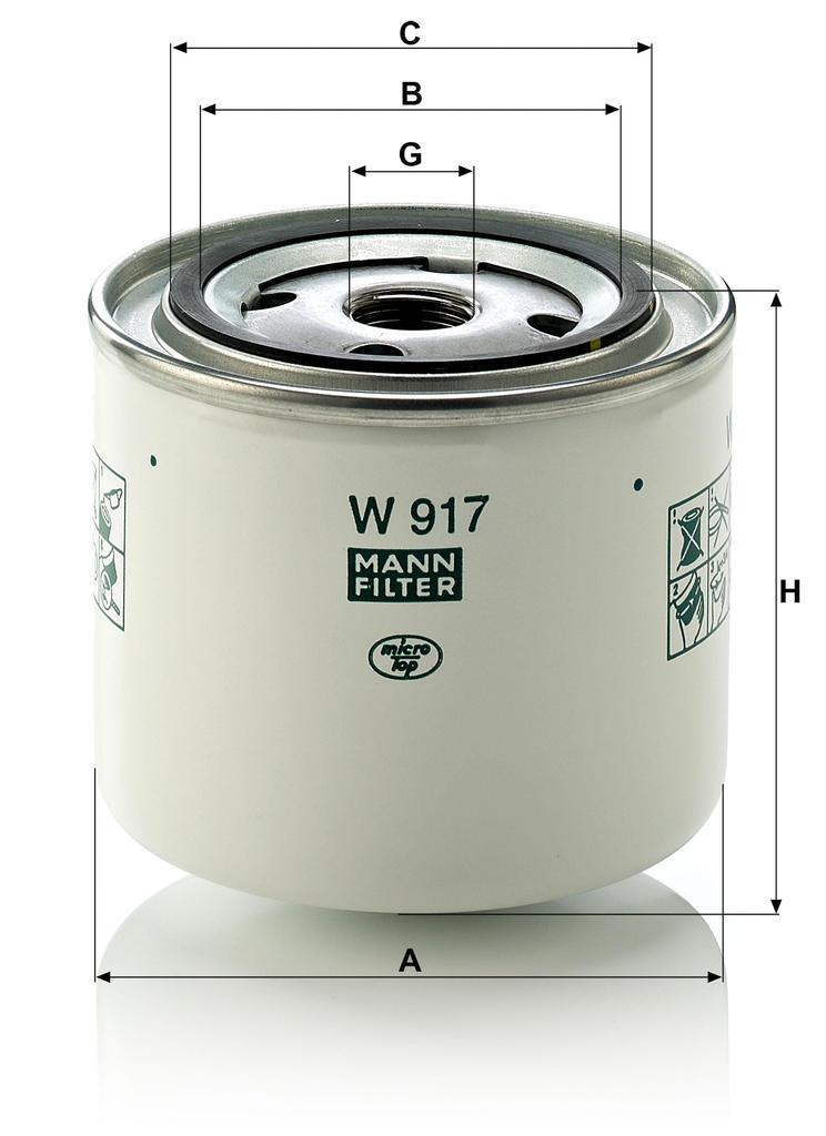 MANN FILTER Масляный фильтр W917