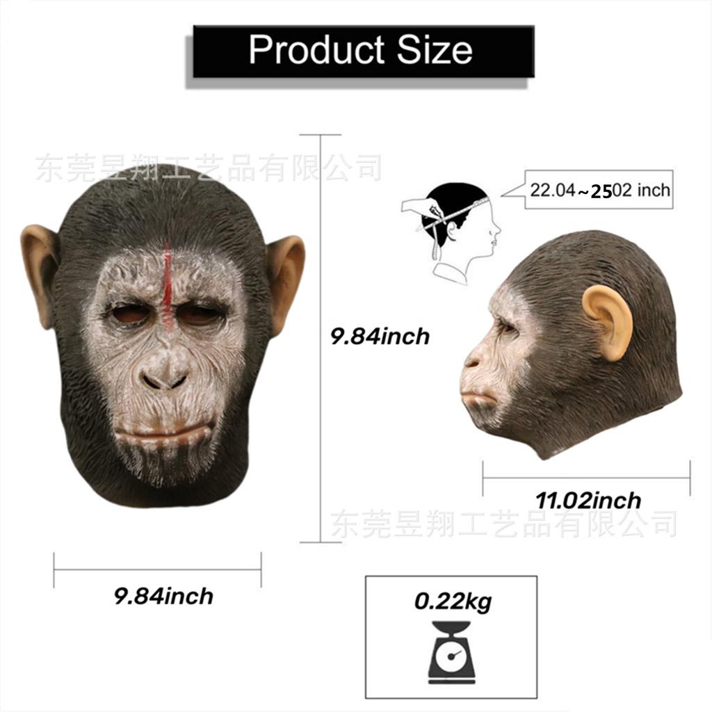 Caesar Gorilla Mask Halloween Masquerade Horror Prank cosplay Simulated latex headgear