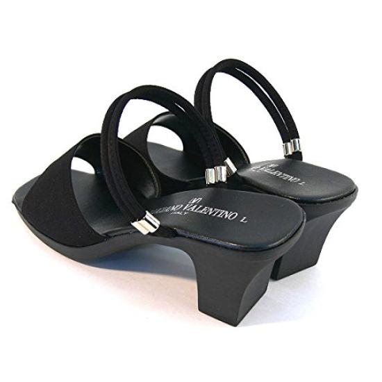 Сделано в Японии красивые офисные атласные большие [Luciano Valentino] каблуки 6,5 см, ноги, сандалии, черные, IM3903, женские, черные,