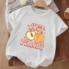 Милый круглый вырез для детей с надписью " JUST PEACHY " и принтом персиков