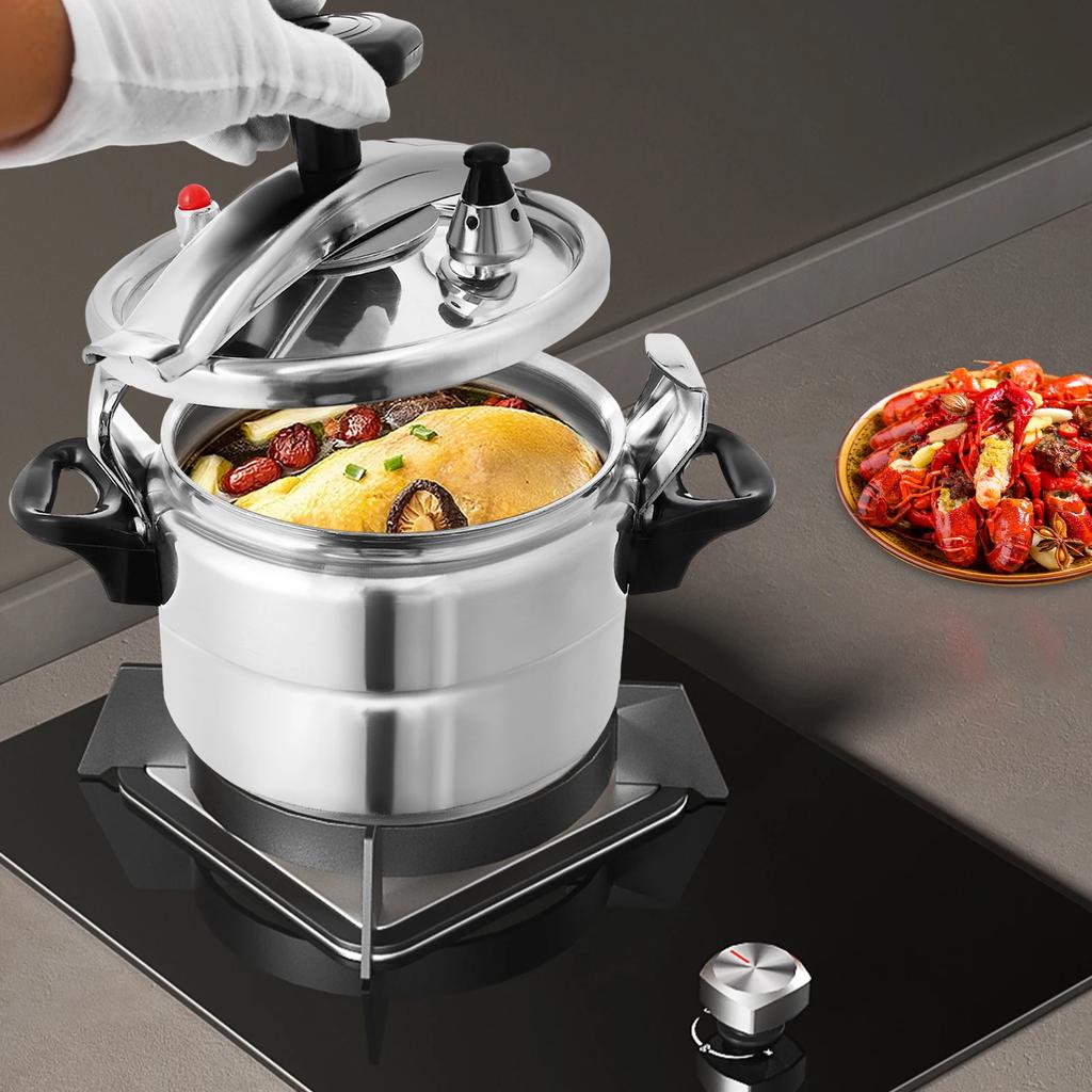 Bymaocar 3.17Qt Aluminum Pressure Cooker, Sealed Mini Cooking Pot for Gas, Halogen & Electric Stove, Compact Kitchen Storage Pot