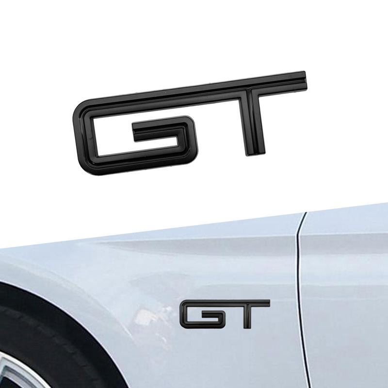 MJTU2 GT Logo 3D Chrome Metal Car Rear Trunk Logo Decal Badge Sticker For  Ford Mustang Shelby GT GT500 GT350 Car Styling Accessories