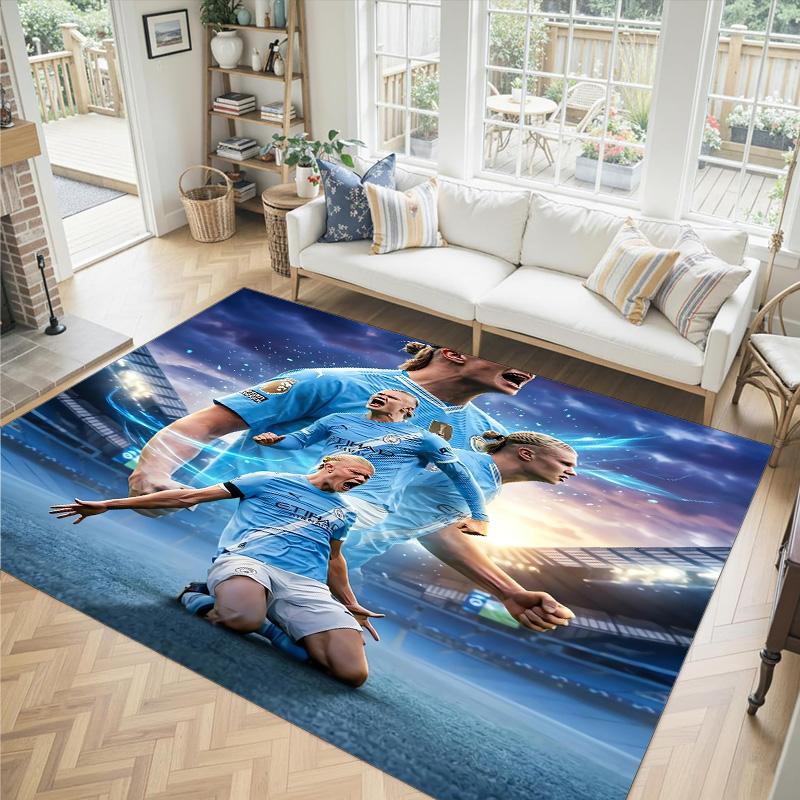 Erling Haaland Design Crystal Velvet Carpet Cozy Non?Slip Printed Rug For Bedroom Living Room Entrance