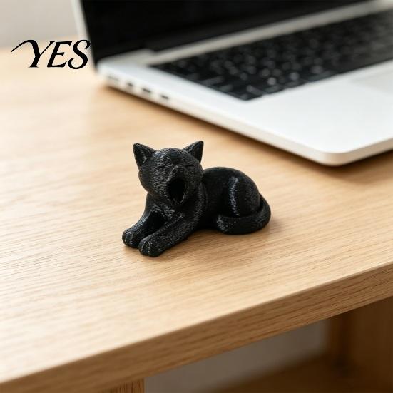 Реалистичная текстура Кошачье искусство 3D-печатное украшение, Плюшевые фигурки, Черная фигурка Белая милая Исцеляющая скульптура, для стола Автомобиля Полок Декор Универсальное