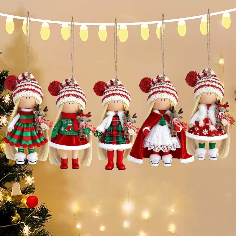 12/18 шт. 2D плоская деревянная рождественская кукла, фигурка, подвеска, украшение для елки, вечеринка, новогодний декор