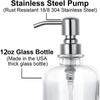 12Oz Clear Soap Dispenser Thick Lotion Bottle Modern Vintage Liquid Brown Soap Bottle  Countertop