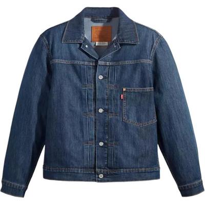 Куртка джинсовая Levis Washed на одной пуговице с длинным рукавом Мужские куртки Темно-синий A3174-0001