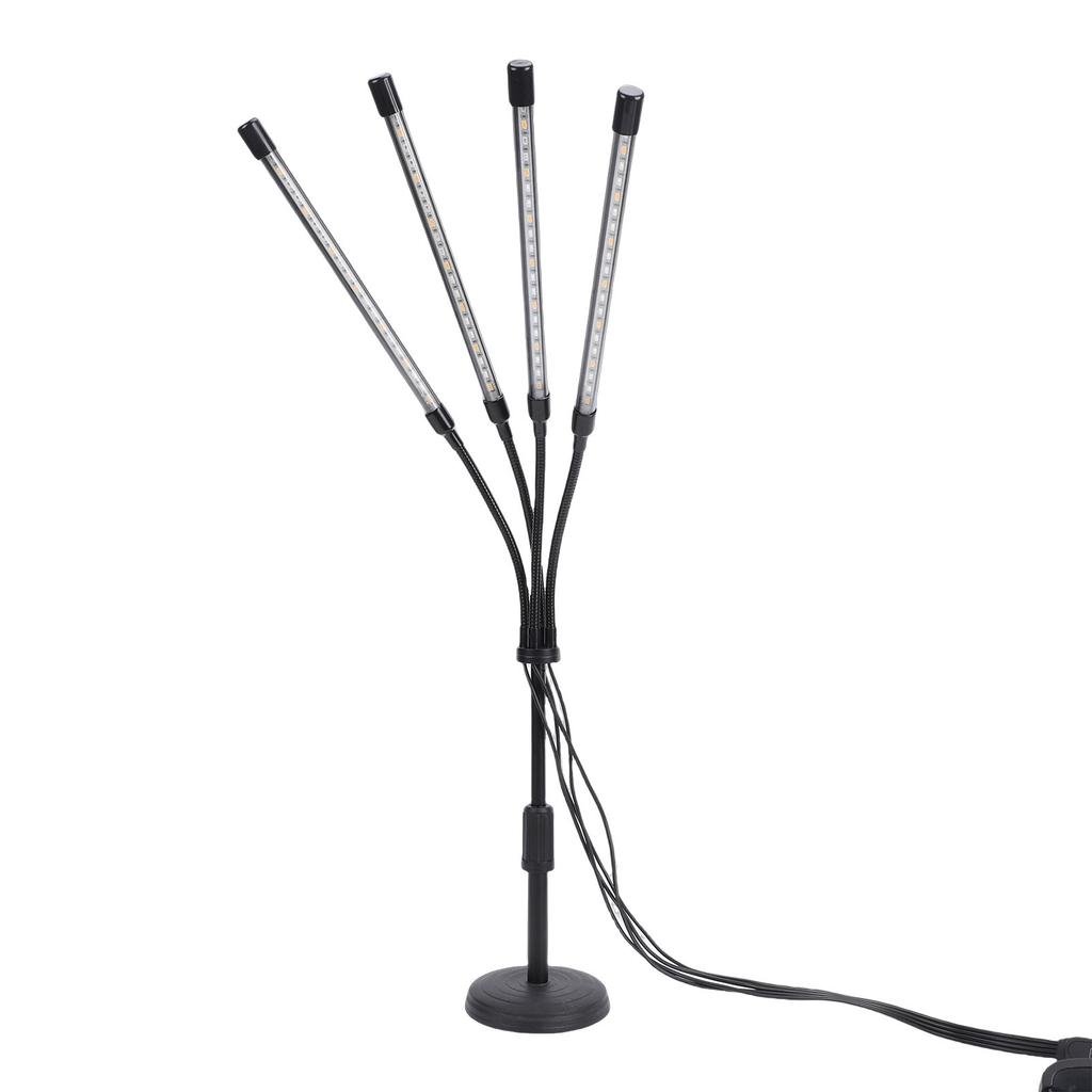 Светодиодная лампа для растений Grow Lights, 4 головки, красный, синий, желтый, полный спектр, с авто включением/выключением, на гибкой ножке, для комнатных растений