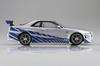 Aoshima Bunka Kyozai (AOSHIMA) Movie Mecha No. WS-02 1/24 Scale Fast & Furious R34 Skyline GT-R Plastic Model