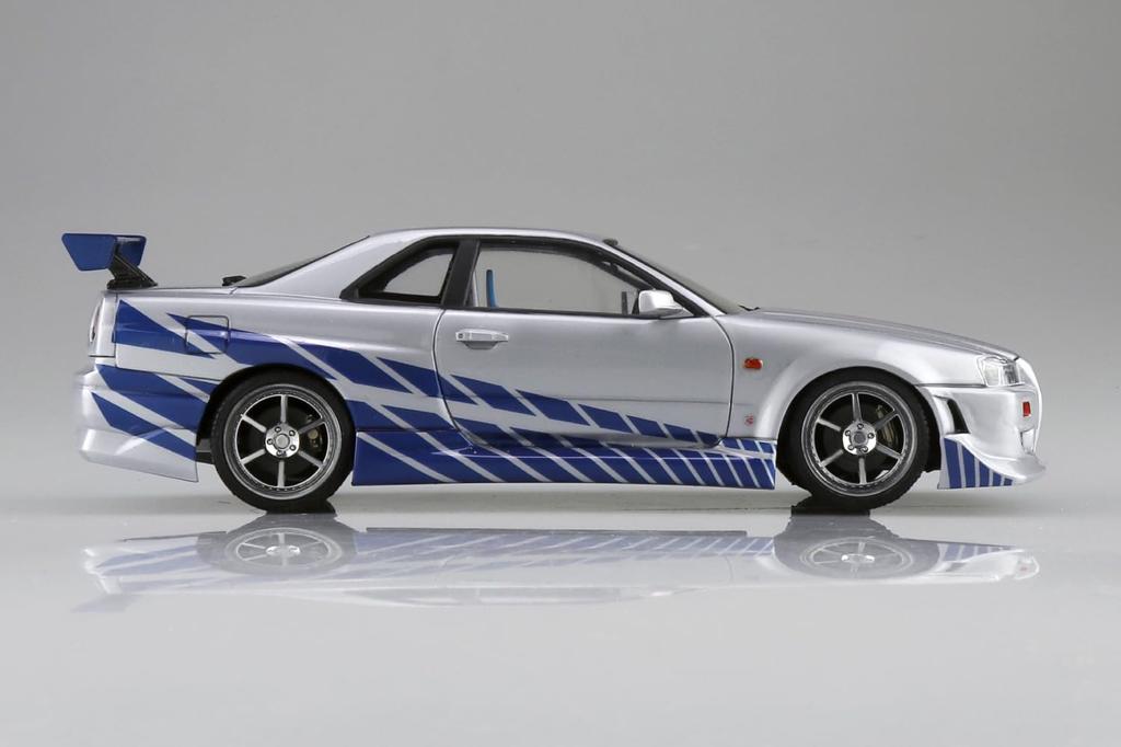 Aoshima Bunka Kyozai (AOSHIMA) Movie Mecha No. WS-02 1/24 Scale Fast & Furious R34 Skyline GT-R Plastic Model