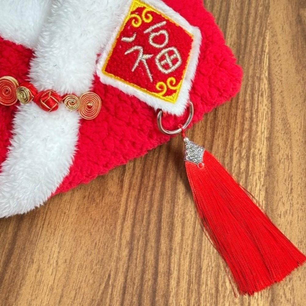 Chinese Knot Buttons Dog New Year Clothes Soft Dog Fleece Vest Embroidered Comfortable Pet Tang Suit for Cats and Dogs