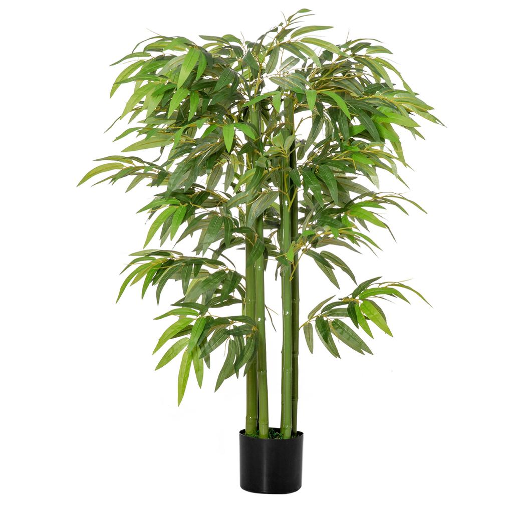 Artificial Plant Plastic Bamboo In Pot 780 Leaves Realistic Look Low Maintenance 140 Cm Green