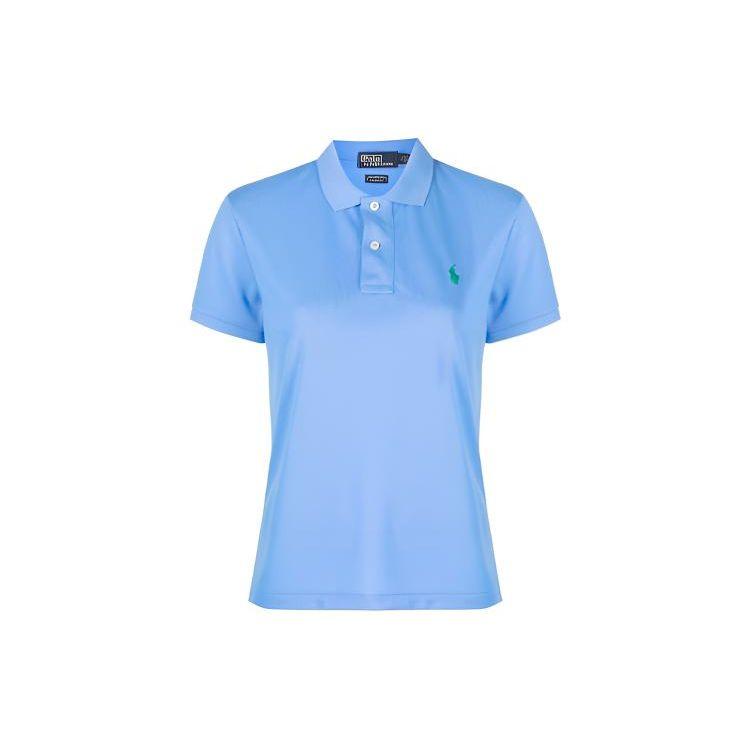 Polo Ralph Lauren Solid Logo Простая рубашка поло с коротким рукавом Женские топы Синий 211806666006