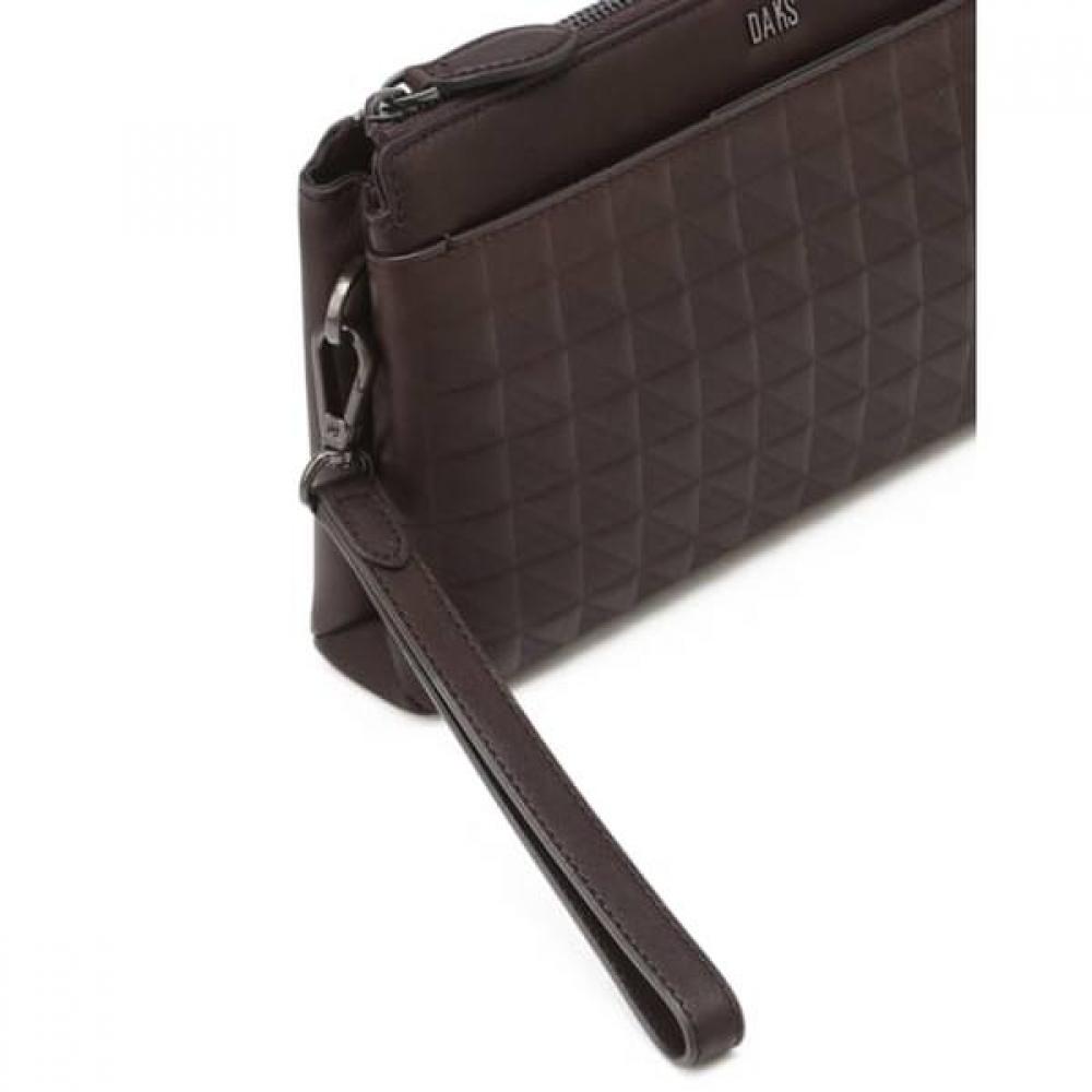 Daks Brown Pattern Leather Clutch Bag Dbba6e242w3
