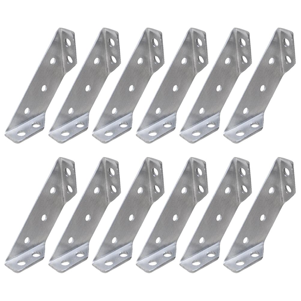 12 Pcs Shelf Bracket Connection Corner Trapezoid Angle Trapeziform Brace Square Code Brackets 90 Degree Support