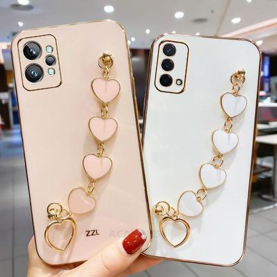 Роскошный чехол-цепочка с сердечком и покрытием Love для Oppo Realme Gt Neo 2 3 3T Master Edition C21y 2t 5G Cover Neo2