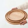 Тарелка для еды ручной работы, круглый деревянный поднос для ресторана отеля, украшение, десертная тарелка, закуски, чайная тарелка, японский стиль, всякая всячина, аксессуары