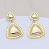 Геометрические серьги-подвески в виде треугольников из серебряных игл S925 с отделкой из настоящего золота