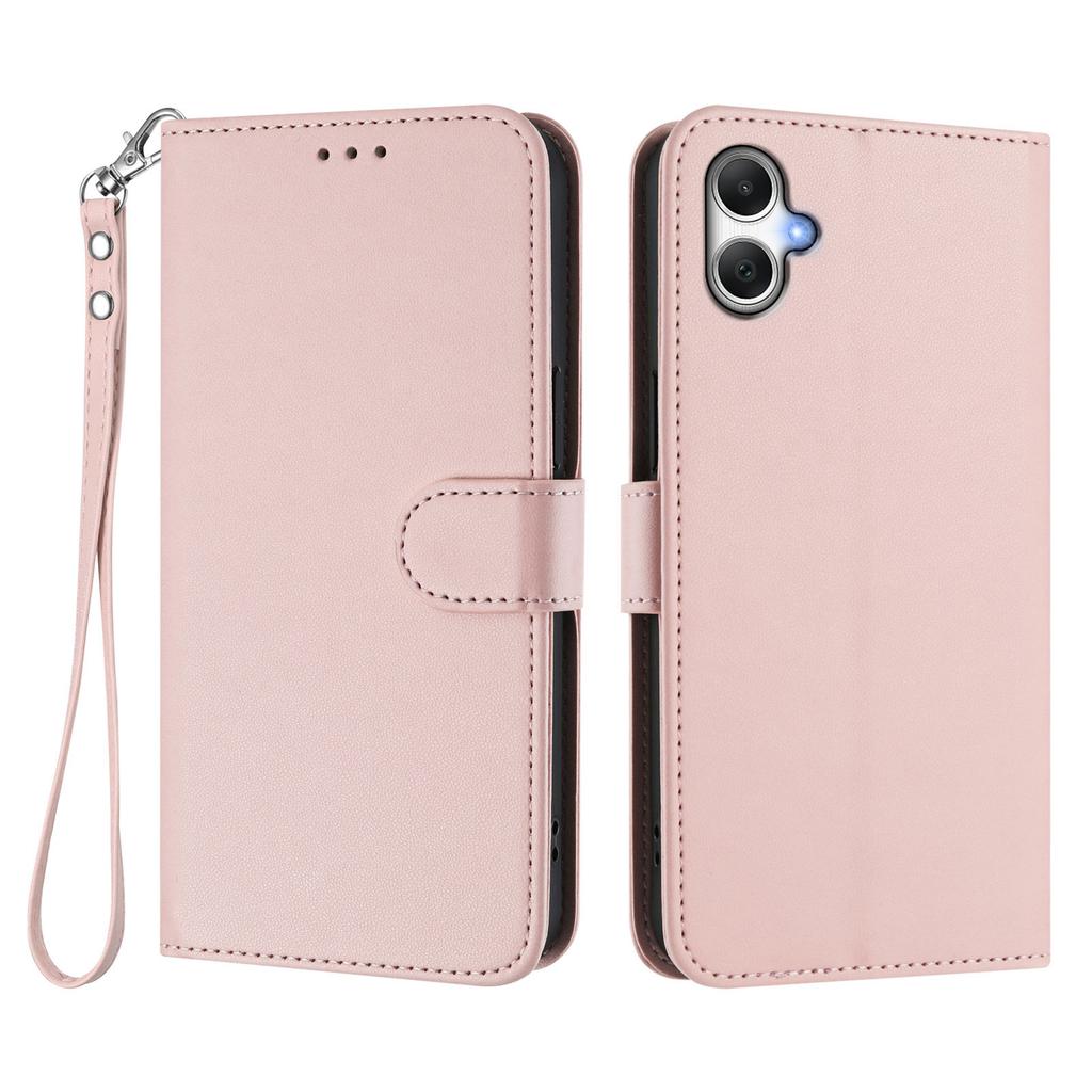 Кожаный чехол-кошелек с подставкой и ремешком на запястье для Samsung Galaxy A06 4G/Galaxy A06 5G