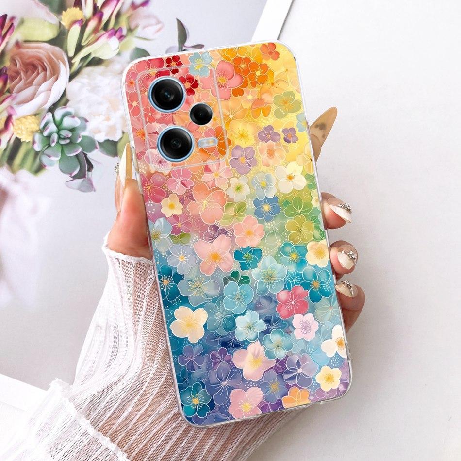 For Xiaomi Redmi Note 12 Pro 5G 2026 Cute Flower Butterfly Cat Painted Case For Redmi Note12 Pro Soft Silicone TPU Phone Cases