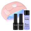 Набор для ногтей Yuki Pink Ribbon Self Home, лампа с розовой лентой мощностью 54 Вт + 5 г верхнего геля + 5 г базового геля + 100 мл очистителя для геля, 1 комплект