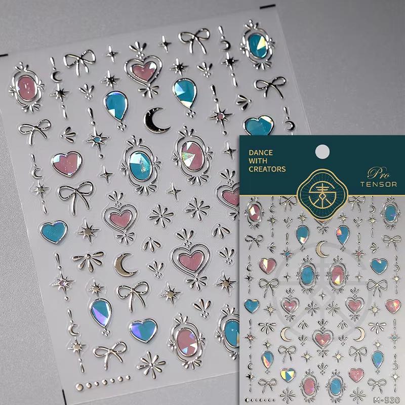 1pcs 5D Relief Colorful Star Nail Art Stickers Multi Macaron Mangxing Nail Decorations Self Adhesive Decals Accessories
