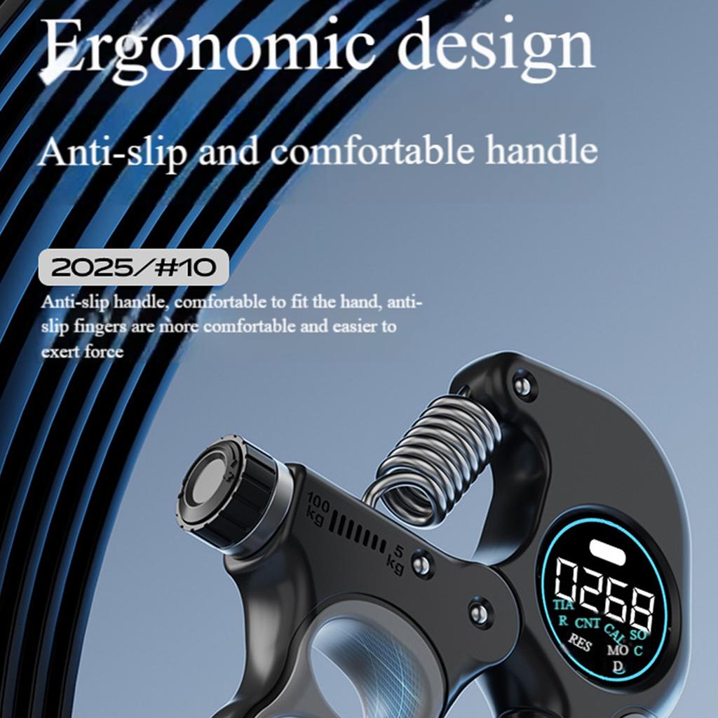Adjustable Hand Gripper Anti-Slip Electronic Counting Hand Gripper Wrist Strength Expander for Muscle Building Recover