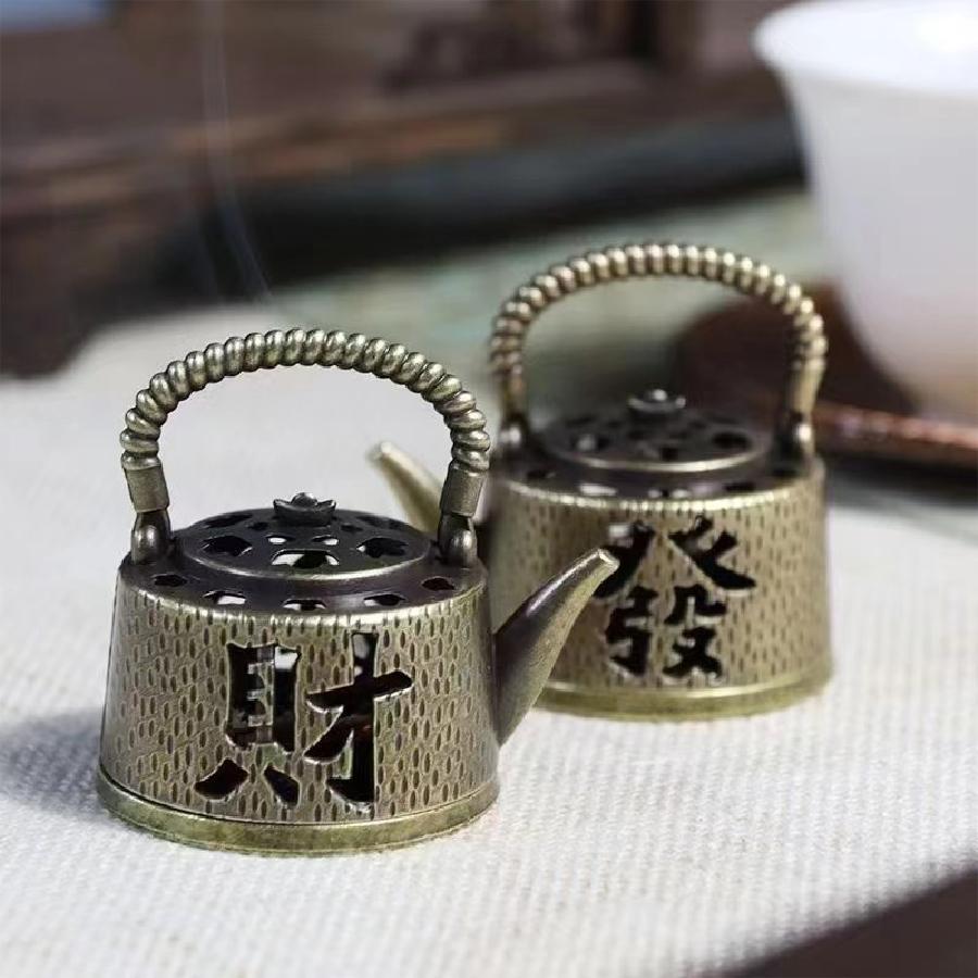 Мини-чайник Wealth, маленькая курильница, курильница из сплава, маленькая курильница Xiangyun, украшение для интерьера