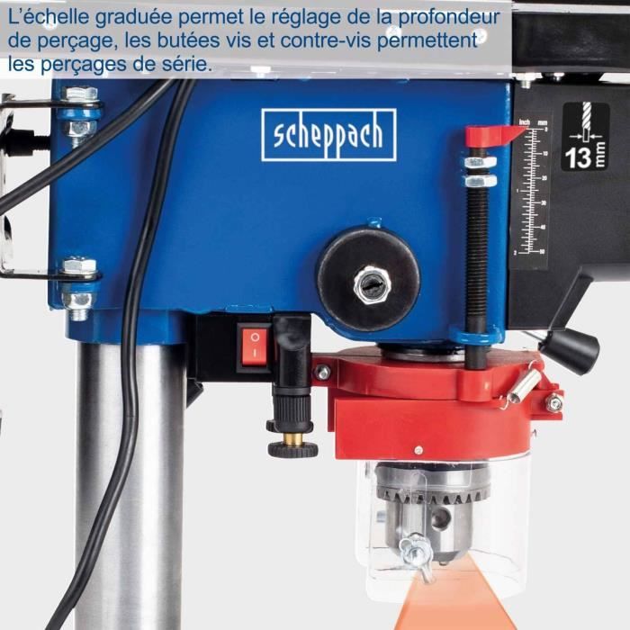 Perceuse à colonne - SCHEPPACH - DP16VLS - 500W - Laser intégré