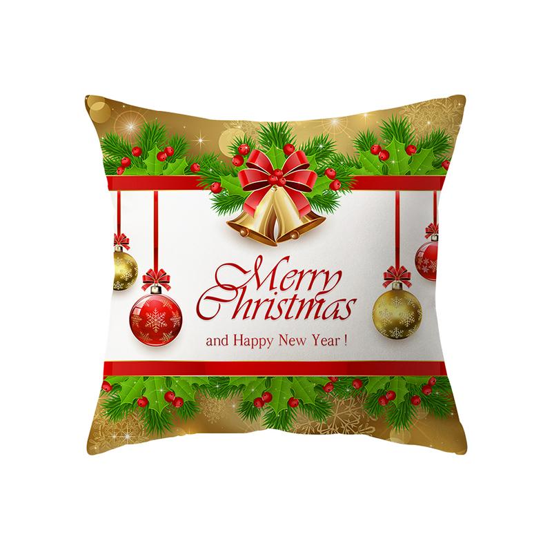 С Рождеством декоративный принт узор наволочка дома гостиная диван украшения квадратная полиэстеровая подушка наволочка