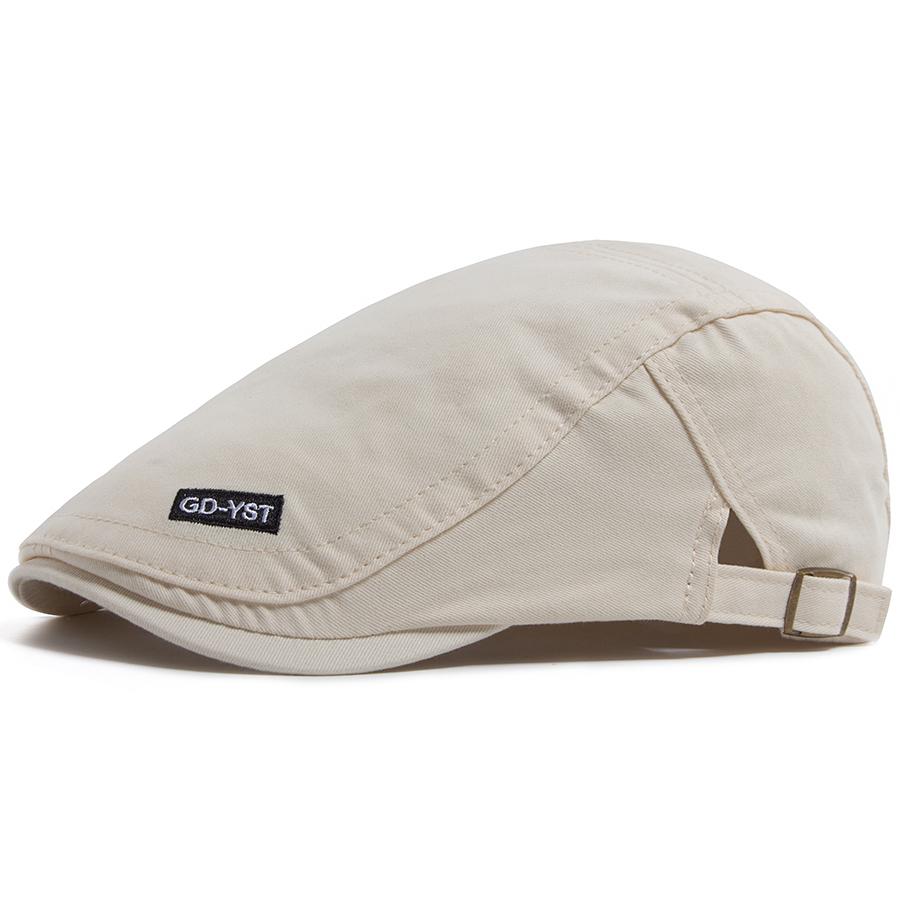 Fashion Letter Embroidery Beret Women Men Casual Newsboy Cap Vintage Sun Visor Caps Solid Color Flat Top Hat For Front Back Wear