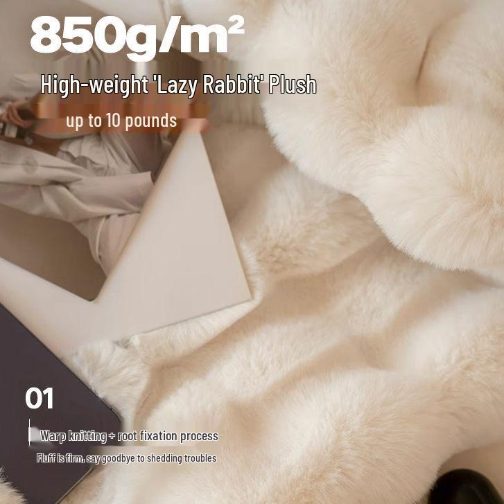 Утолщенное фланелевое зимнее одеяло: Шаль из кроличьего меха, кораллового флиса для офисного сна, кондиционирования воздуха и использования на диване