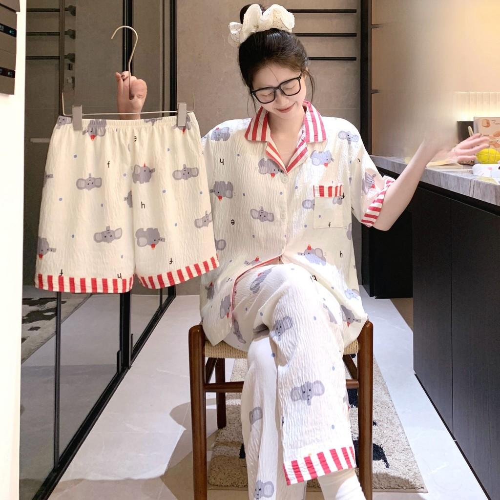 Cloud Cotton Sleepwear Set For Women With Chest Padding Summer Casual Homewear For Girls